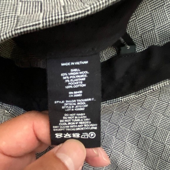 Theory - Tailored Straight Leg Trouser in Optical Wool - Size 0 - Picture 8 of 8